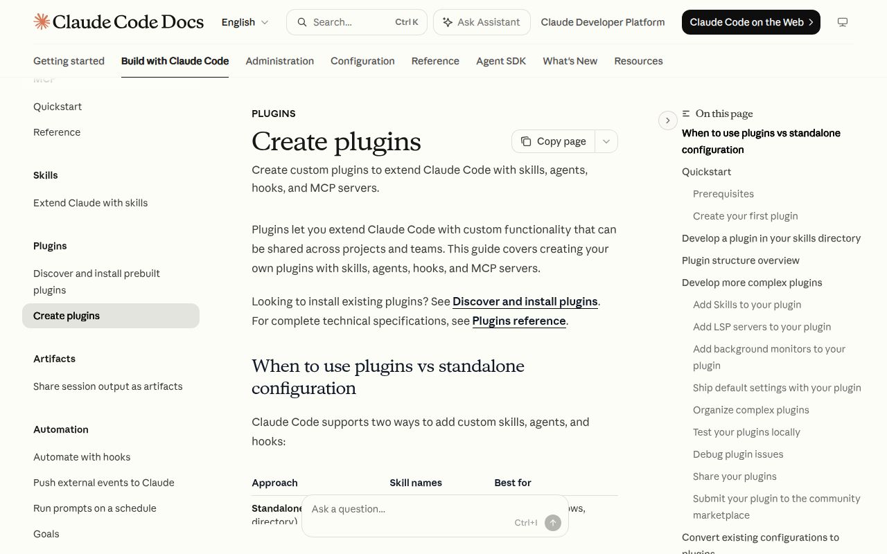 Screenshot of claude-plugins-official (code.claude.com/docs/en/plugins)