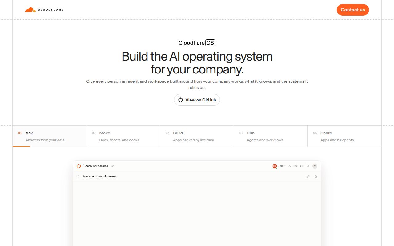 Screenshot of cloudflare-os (os.cloudflare.app)