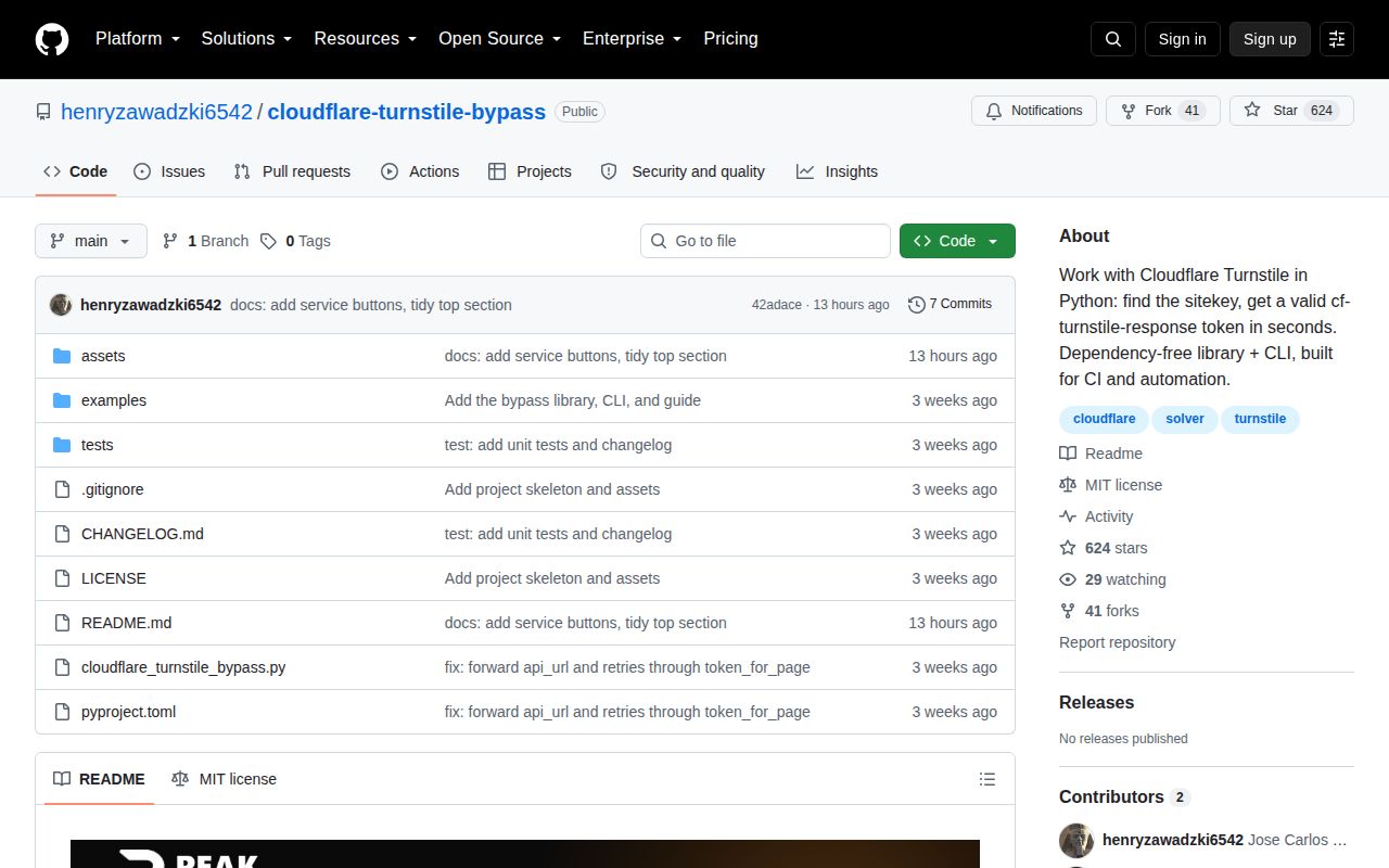 Screenshot of cloudflare-turnstile-bypass (github.com/henryzawadzki6542/cloudflare-turnstile-bypass)