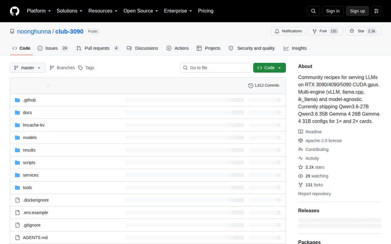 Screenshot of club-3090 (github.com/noonghunna/club-3090)