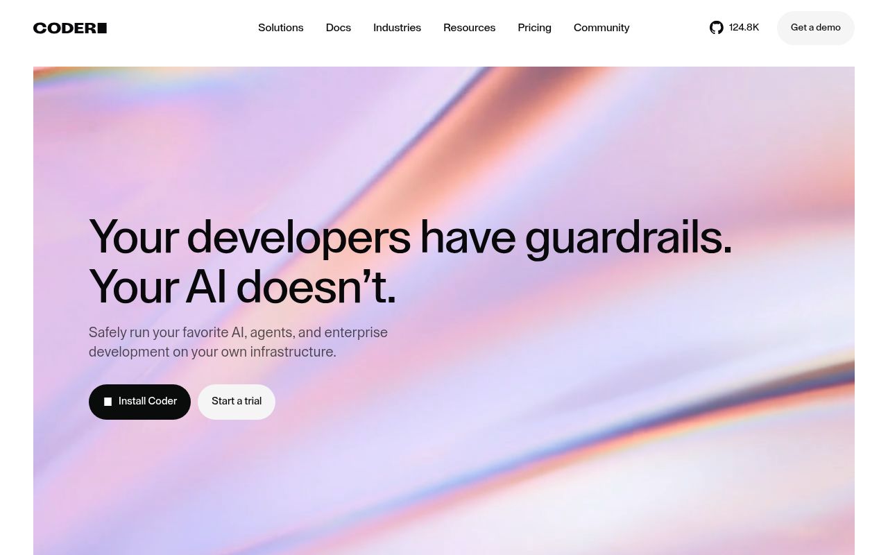 Screenshot of coder (coder.com)