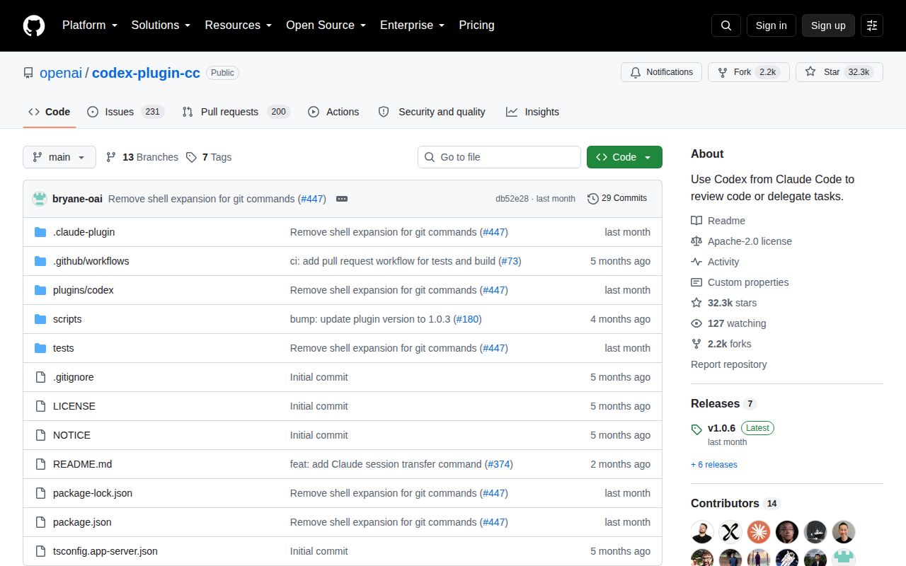 Screenshot of codex-plugin-cc (github.com/openai/codex-plugin-cc)