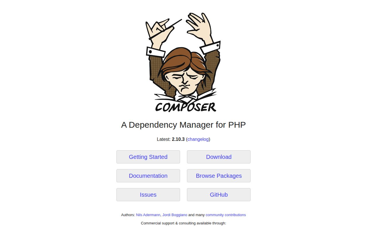 Screenshot of composer (getcomposer.org)