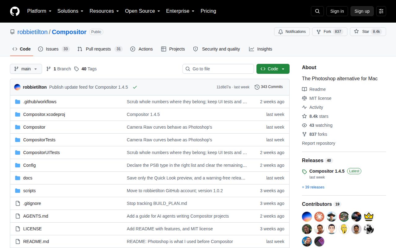 Screenshot of Compositor (github.com/robbietilton/Compositor)
