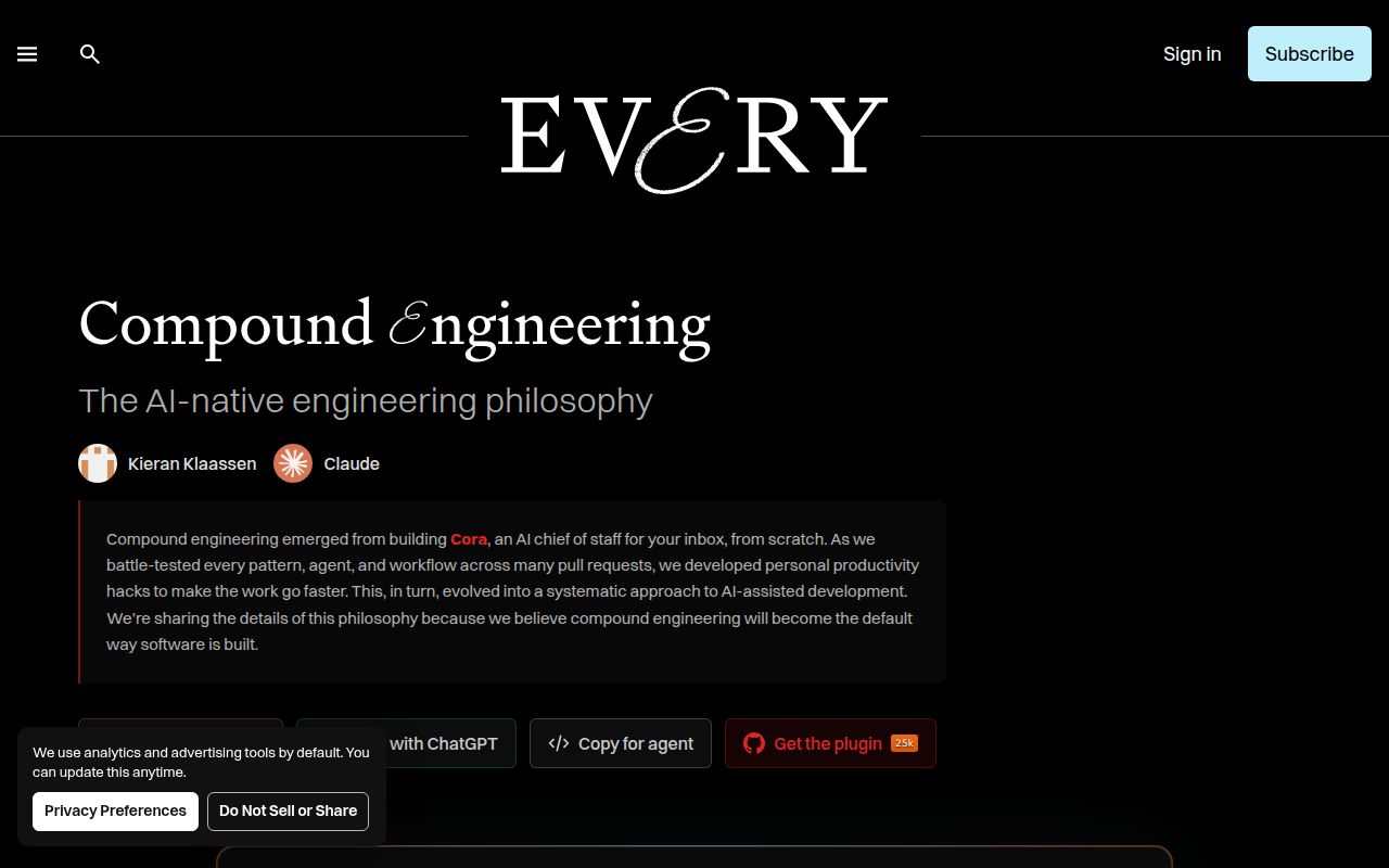 Screenshot of compound-engineering-plugin (every.to/guides/compound-engineering)