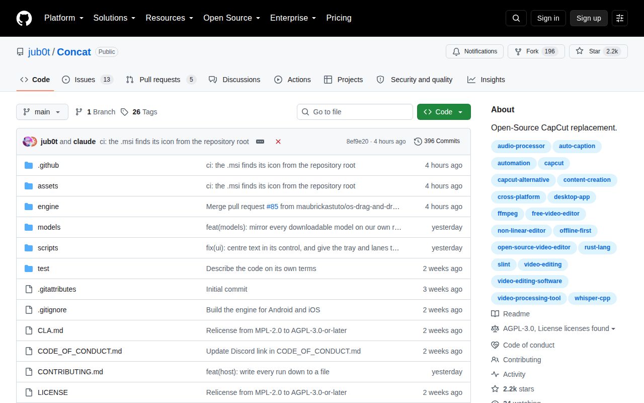 Screenshot of Concat (github.com/jub0t/Concat)
