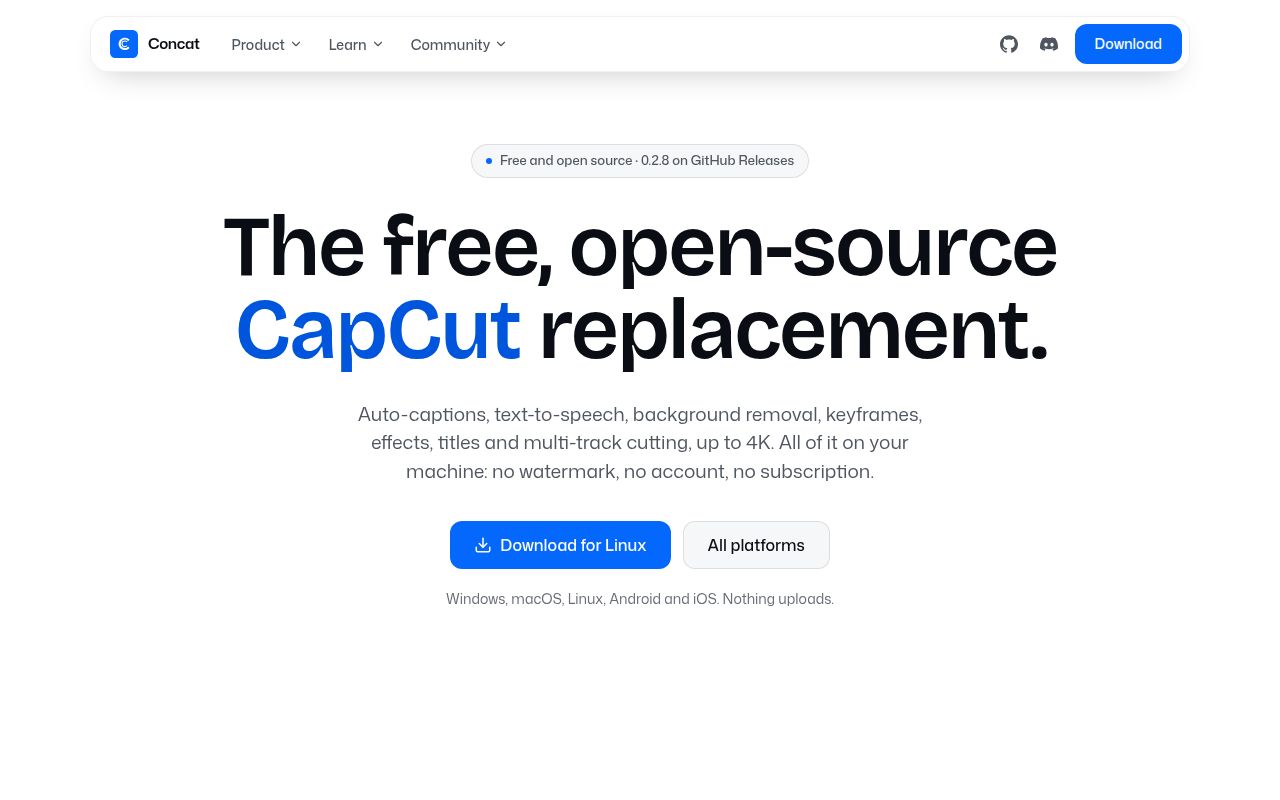 Screenshot of Concat (concat.standalones.org)
