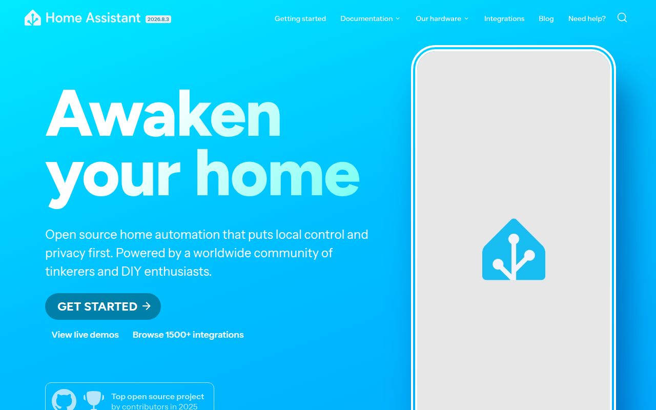 Screenshot of core (www.home-assistant.io)