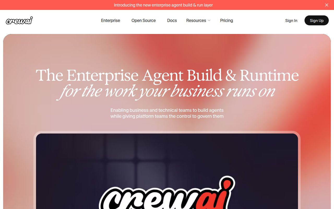 Screenshot of crewAI (crewai.com)