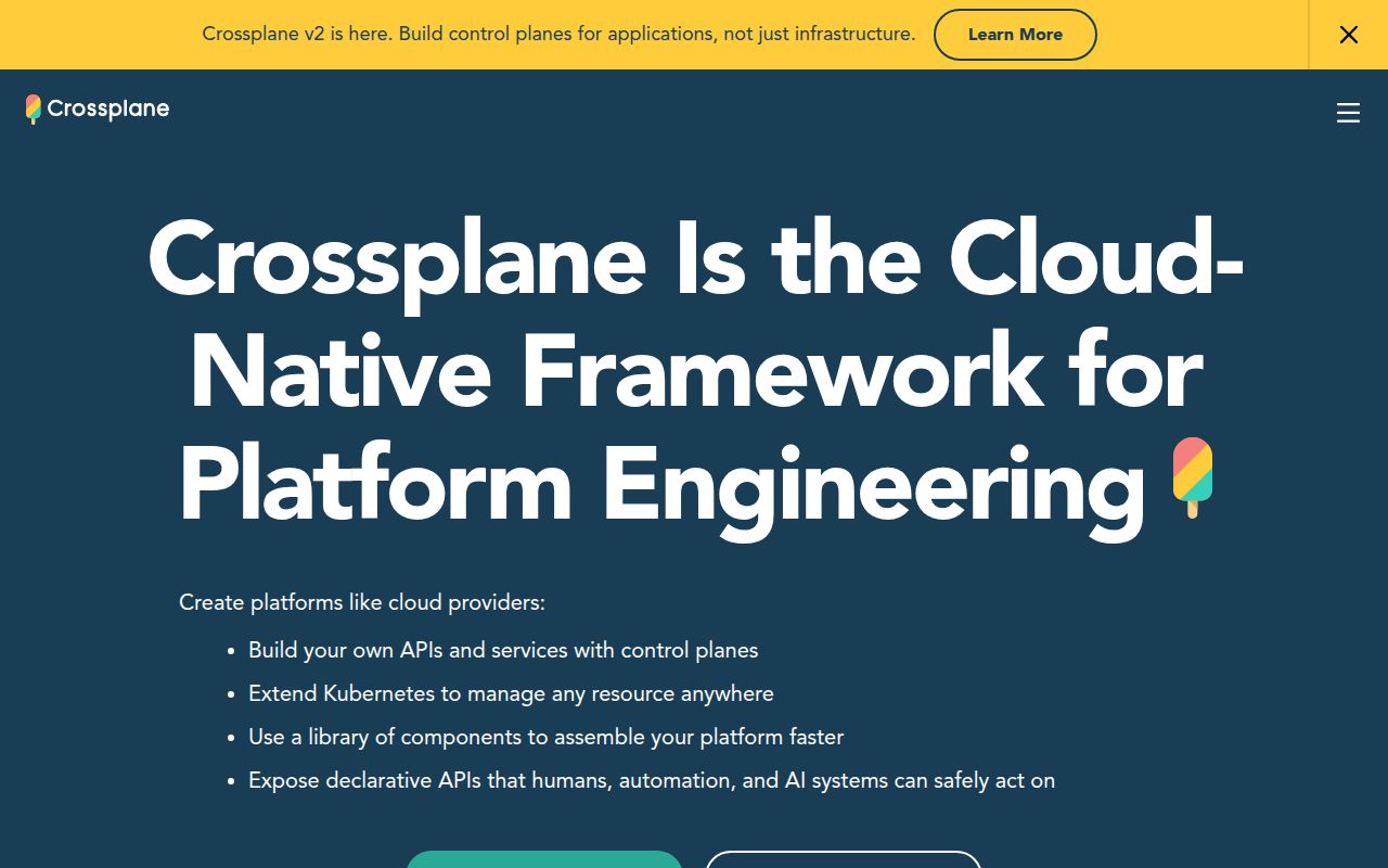 Screenshot of crossplane (crossplane.io)