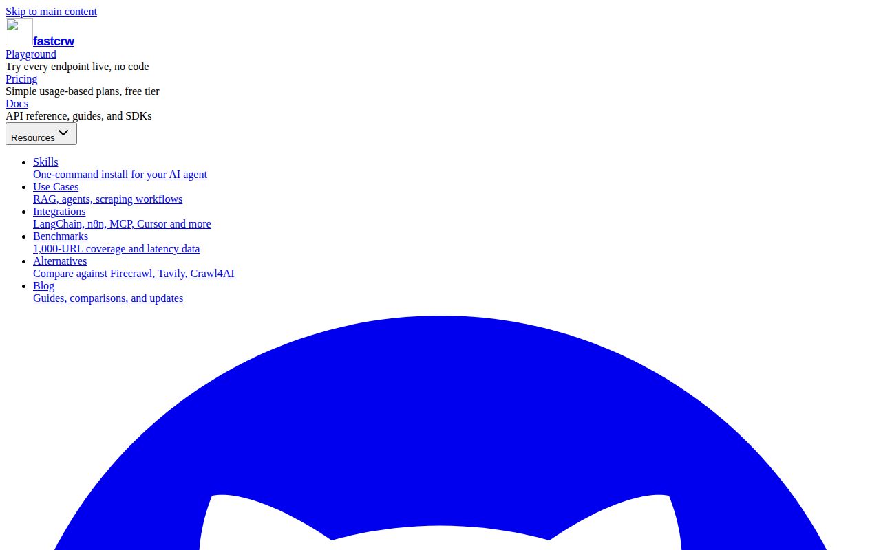 Screenshot of crw (fastcrw.com)