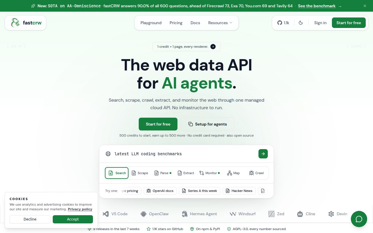 Screenshot of crw (fastcrw.com)