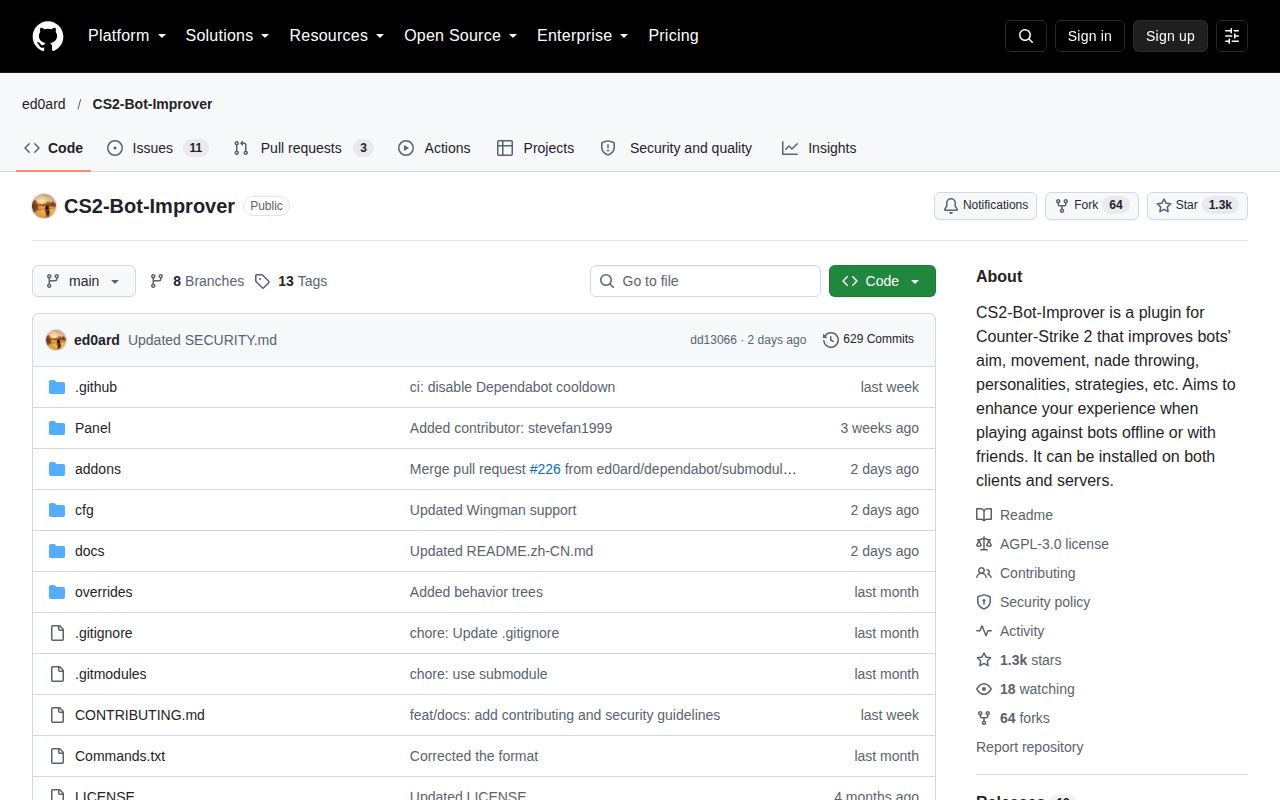 Screenshot of CS2-Bot-Improver (github.com/ed0ard/CS2-Bot-Improver)