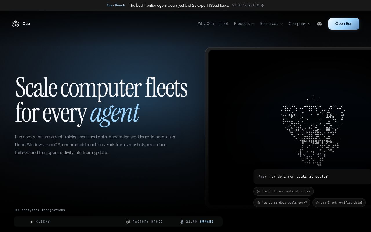 Screenshot of cua (cua.ai)