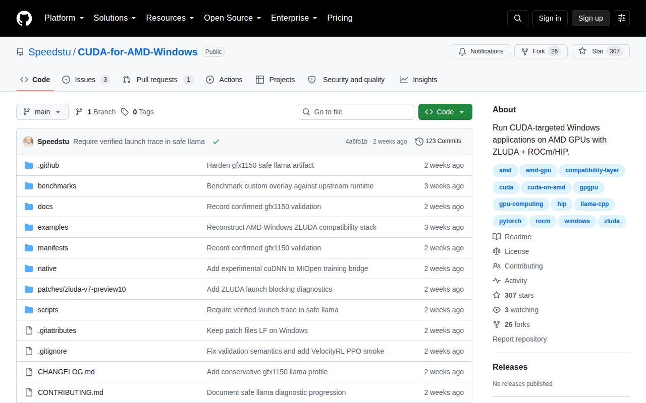 Screenshot of CUDA-for-AMD-Windows (github.com/Speedstu/CUDA-for-AMD-Windows)
