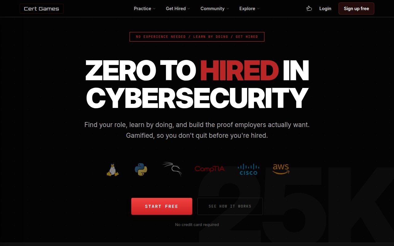 Screenshot of Cybersecurity-Projects (certgames.com)