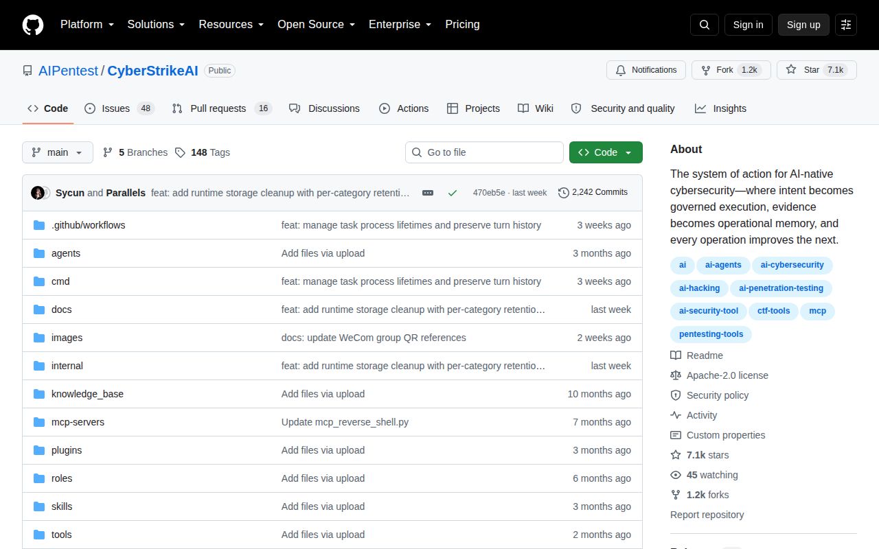 Screenshot of CyberStrikeAI (github.com/AIPentest/CyberStrikeAI)