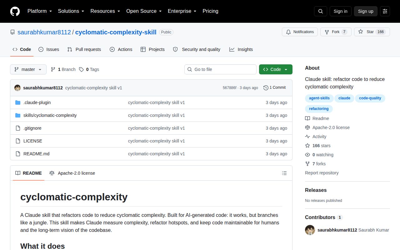 Screenshot of cyclomatic-complexity-skill (github.com/saurabhkumar8112/cyclomatic-complexity-skill)