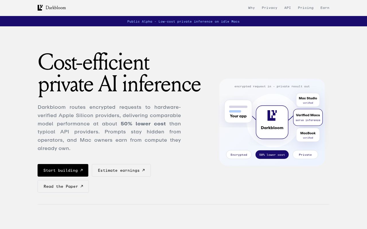 Screenshot of d-inference (darkbloom.dev)