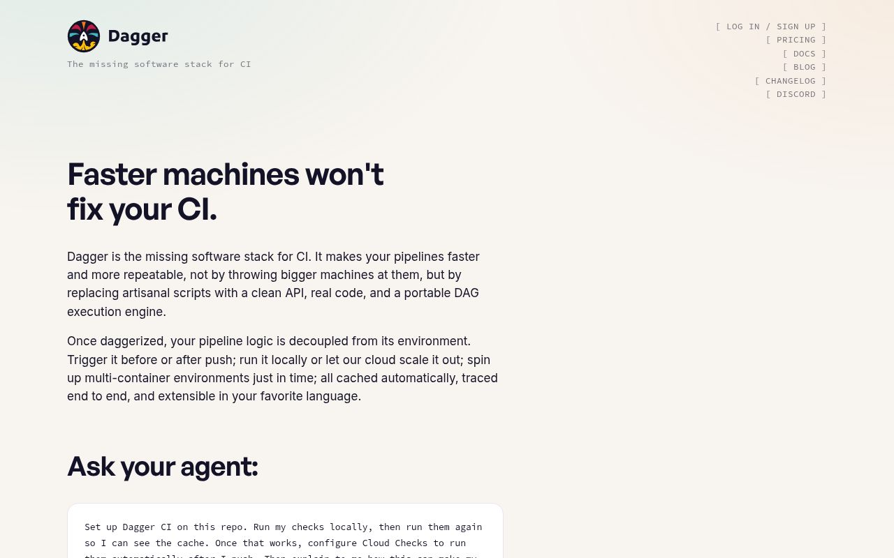 Screenshot of dagger (dagger.io)