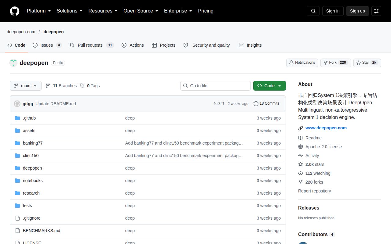 Screenshot of deepopen (github.com/deepopen-com/deepopen)