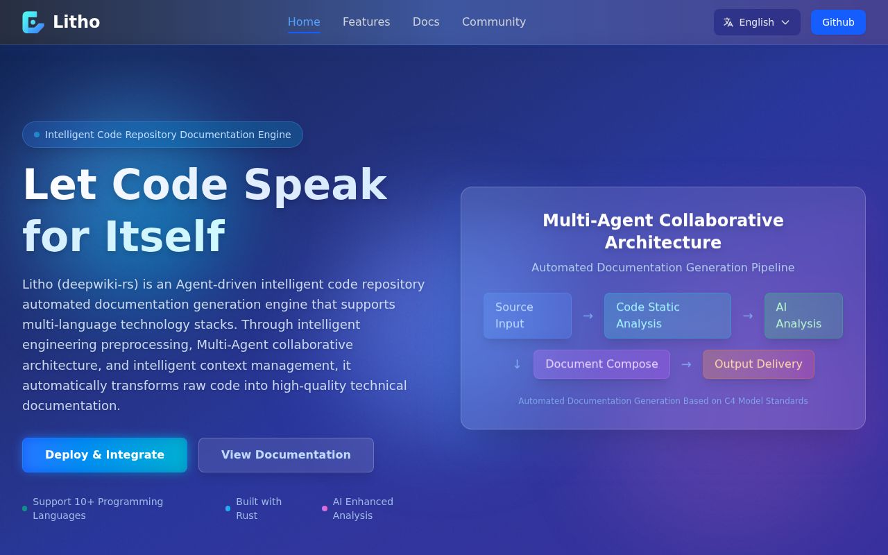 Screenshot of deepwiki-rs (deepwiki.netlify.app)