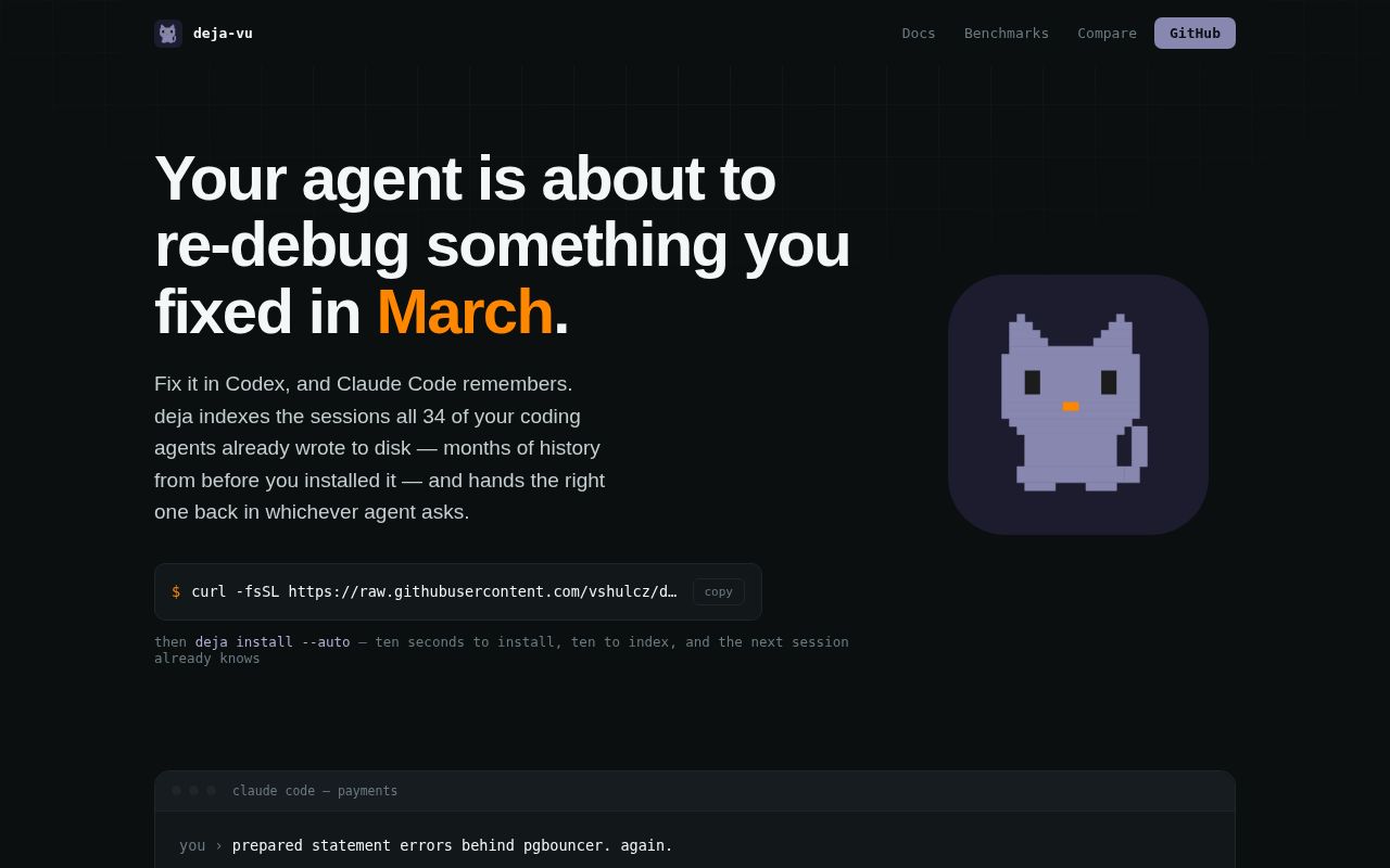 Screenshot of deja-vu (vshulcz.github.io/deja-vu)