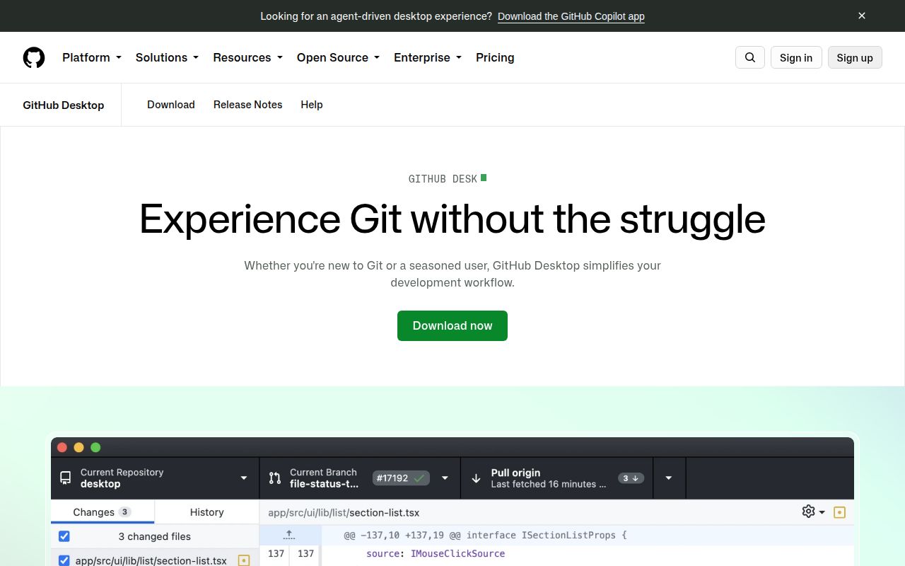 Screenshot of desktop (github.com/apps/desktop)