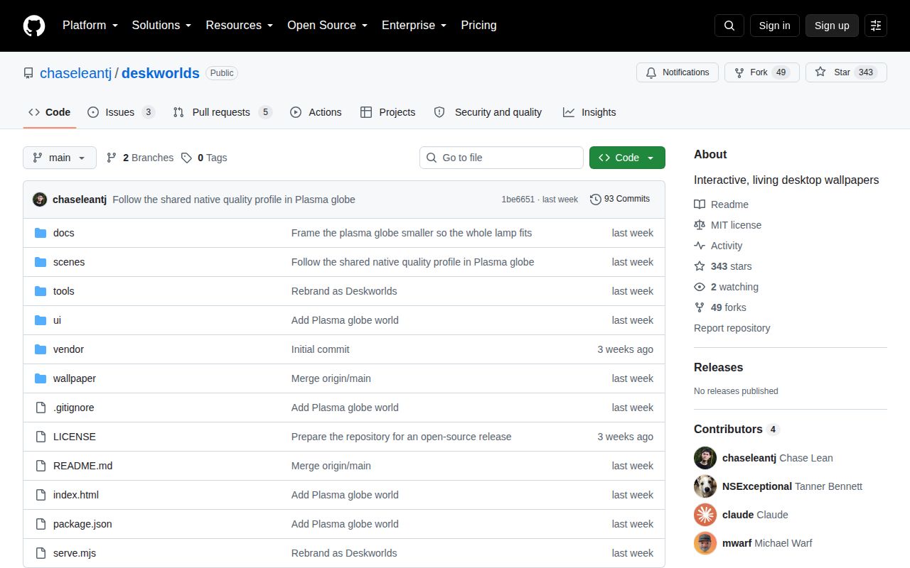 Screenshot of deskworlds (github.com/chaseleantj/deskworlds)
