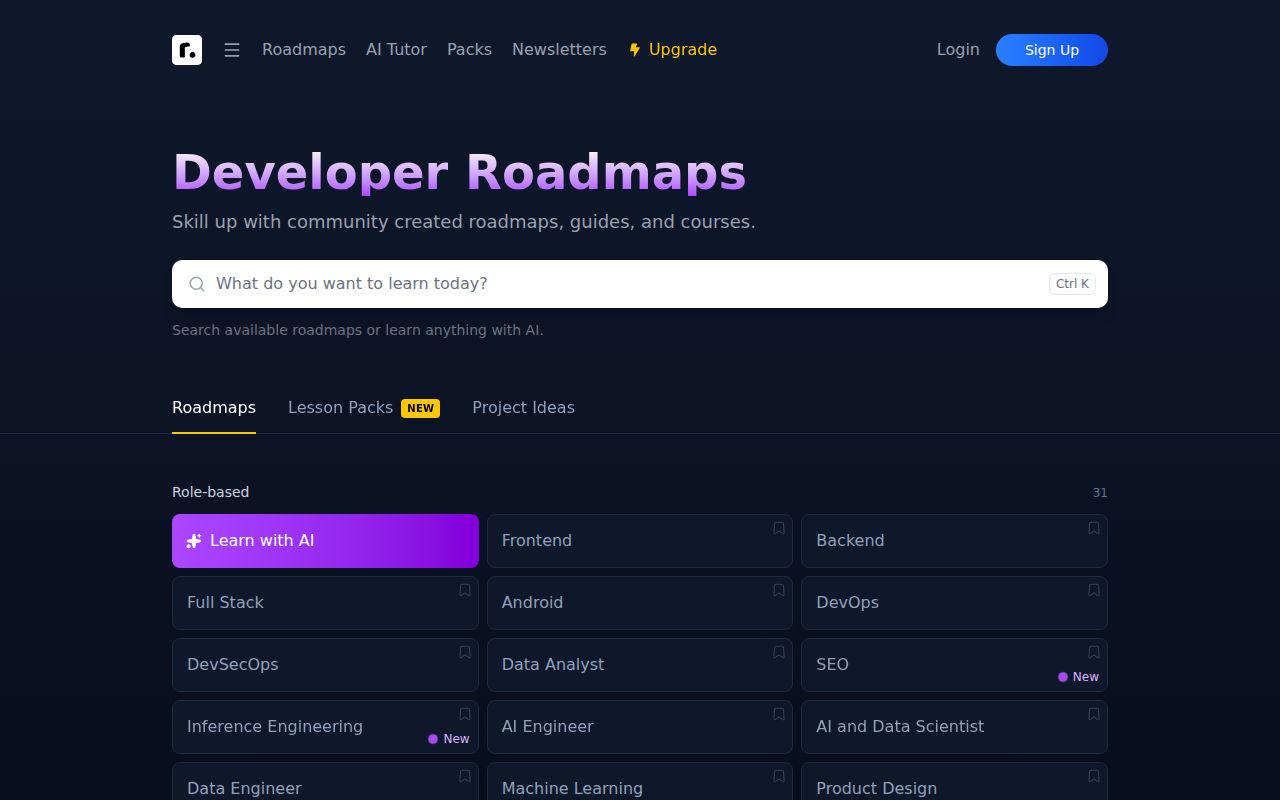 Screenshot of developer-roadmap (roadmap.sh)