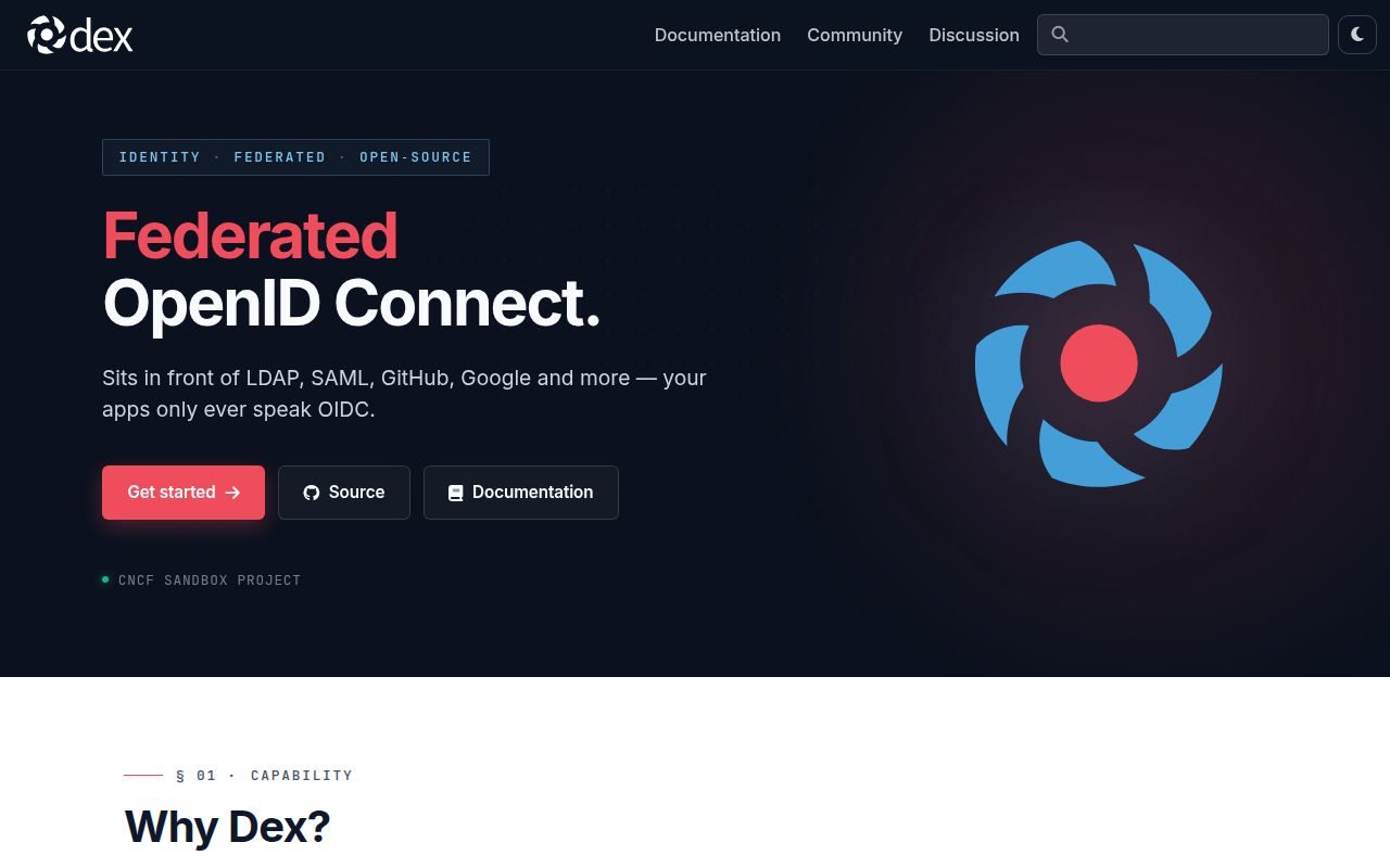 Screenshot of dex (dexidp.io)