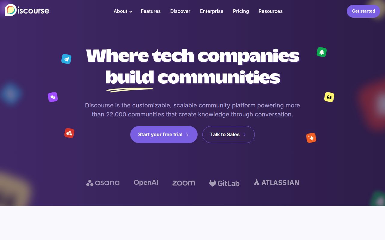 Screenshot of discourse (www.discourse.org)