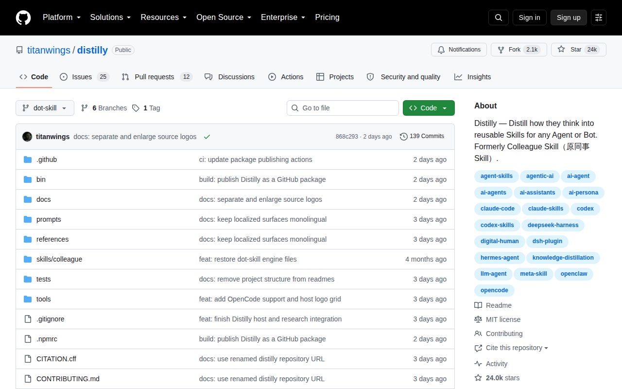 Screenshot of distilly (github.com/titanwings/distilly)