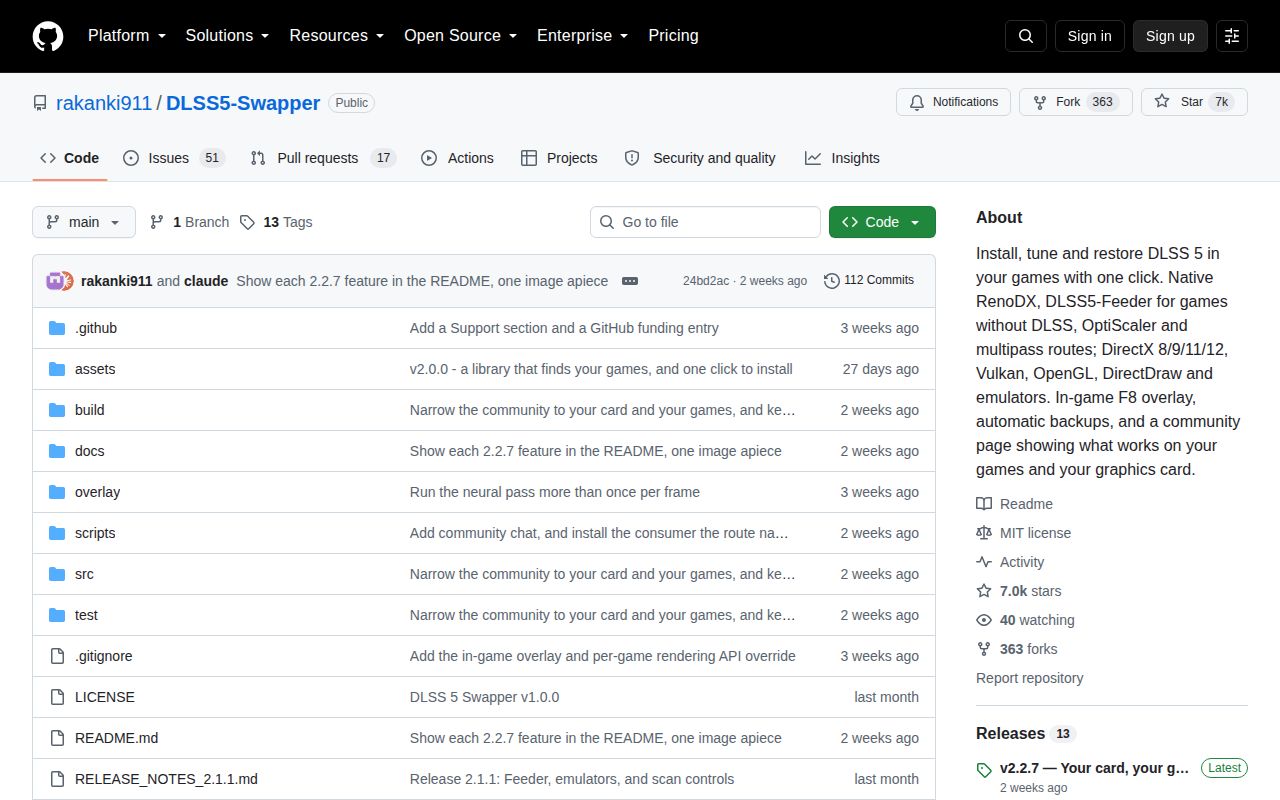 Screenshot of DLSS5-Swapper (github.com/rakanki911/DLSS5-Swapper)
