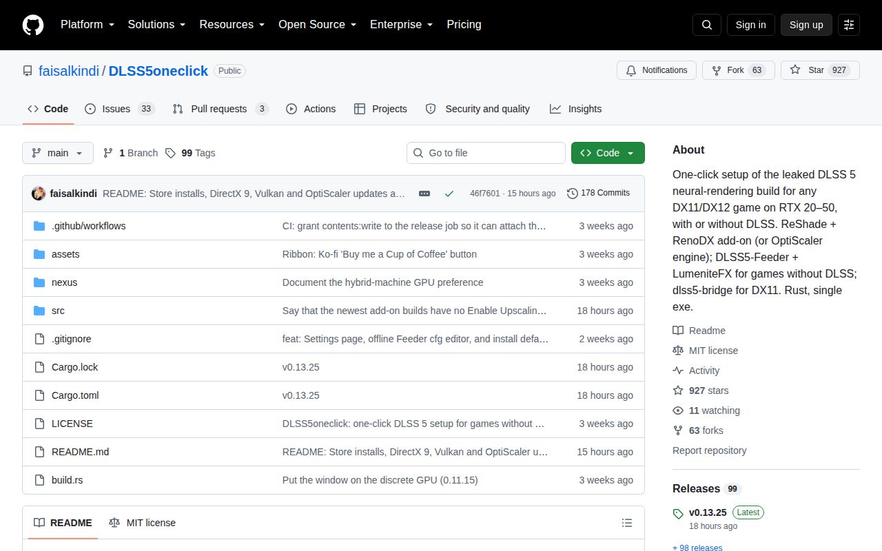 Screenshot of DLSS5oneclick (github.com/faisalkindi/DLSS5oneclick)