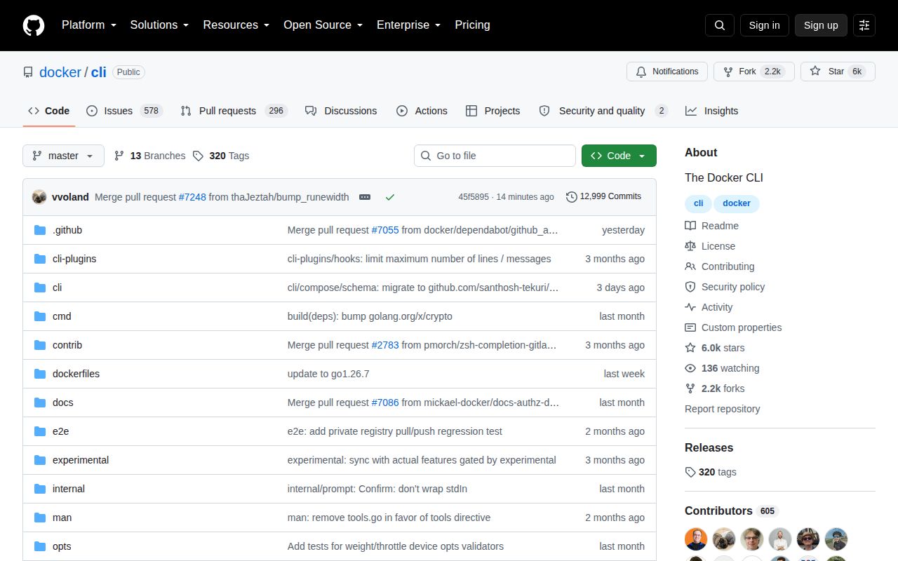 Screenshot of cli (github.com/docker/cli)