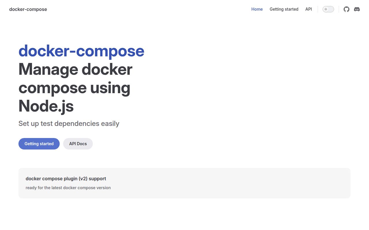 Screenshot of docker-compose documentation