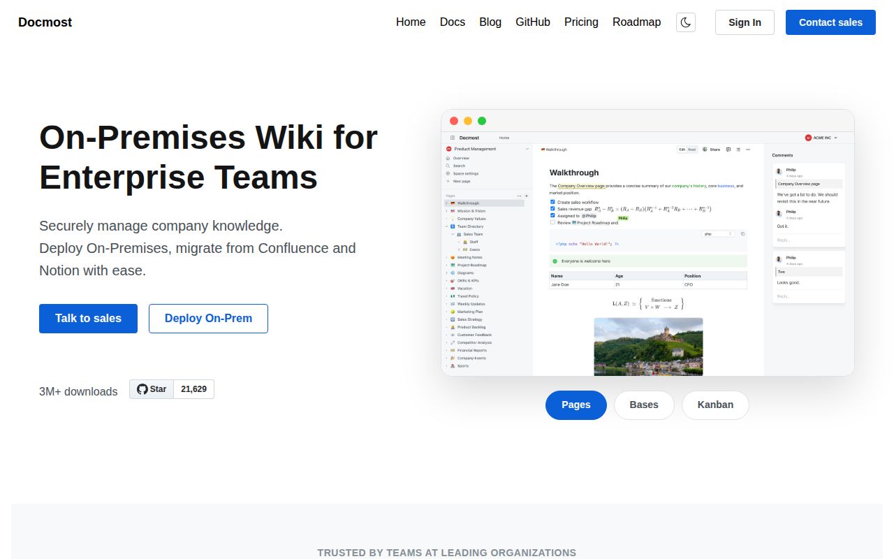 Screenshot of docmost (docmost.com)