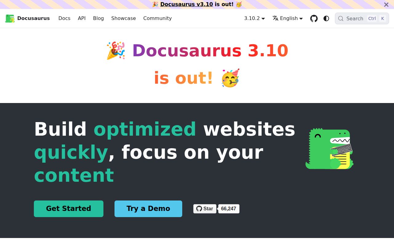 Screenshot of docusaurus (docusaurus.io)