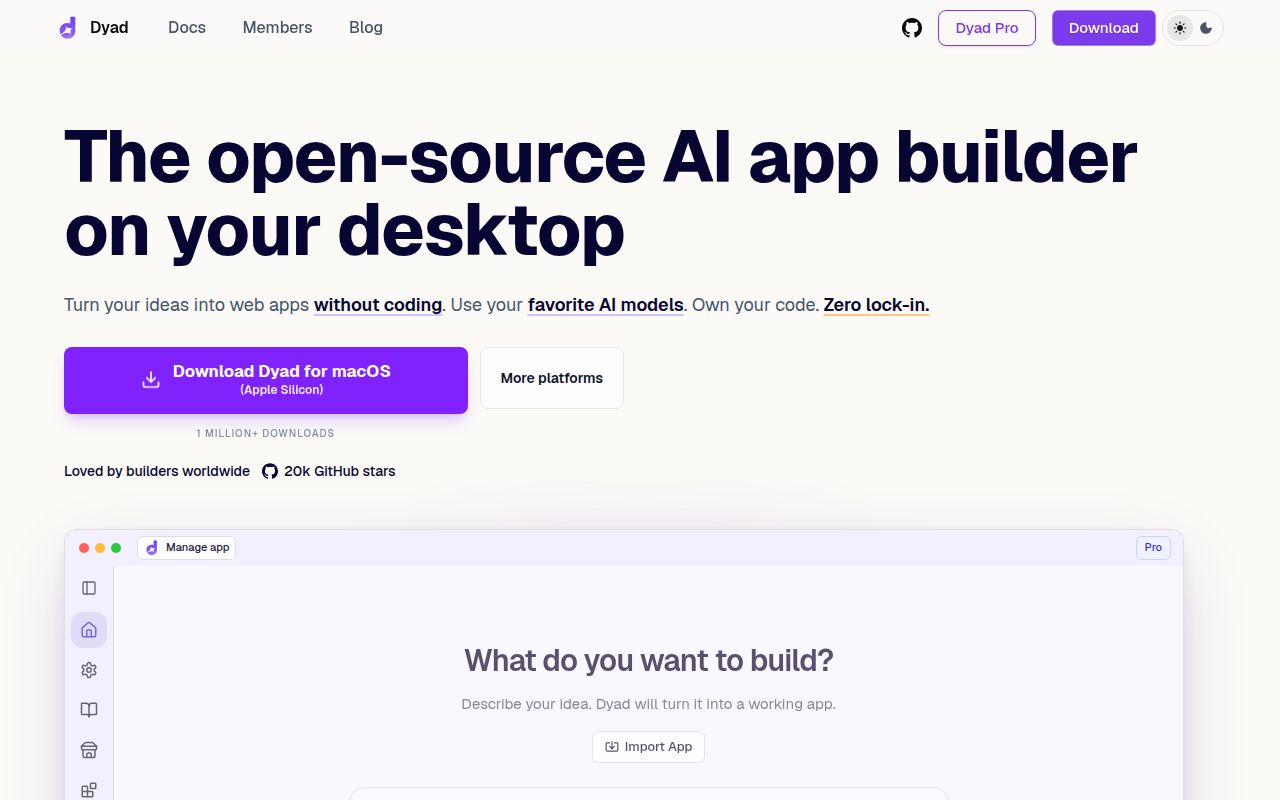 Screenshot of dyad (dyad.sh)