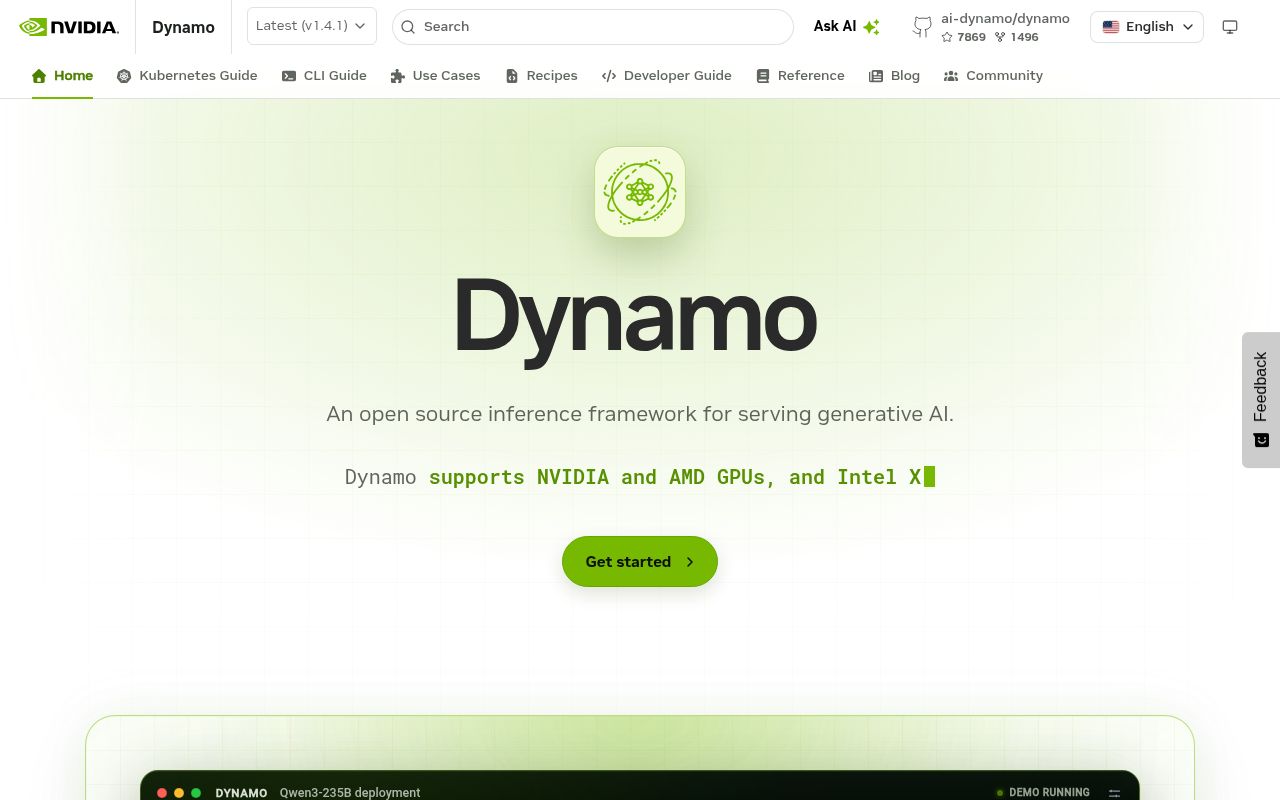 Screenshot of dynamo (docs.nvidia.com/dynamo/latest)