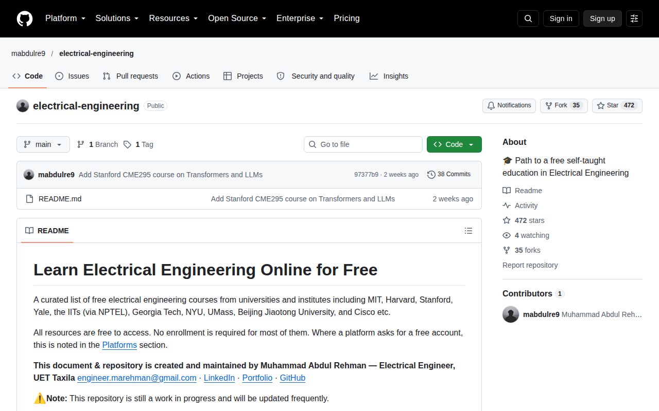 Screenshot of electrical-engineering (github.com/mabdulre9/electrical-engineering)