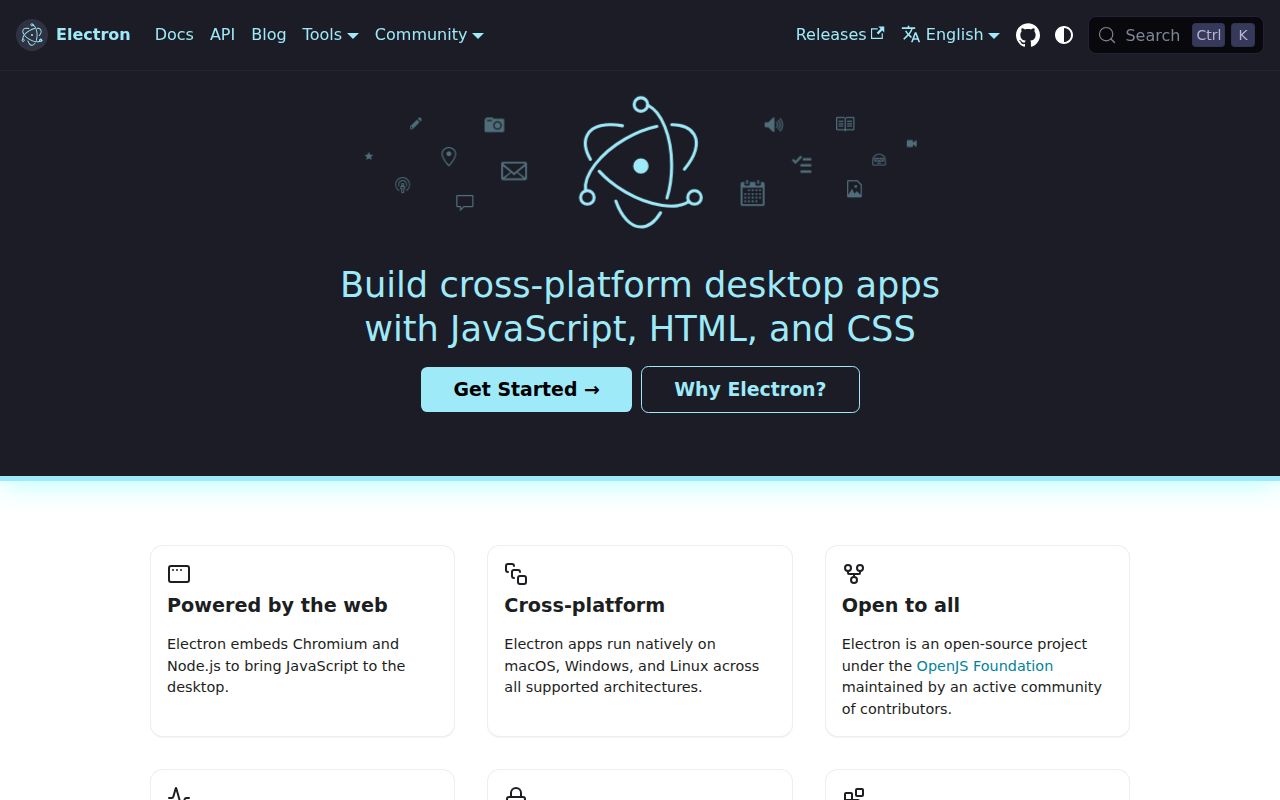 Screenshot of electron (electronjs.org)