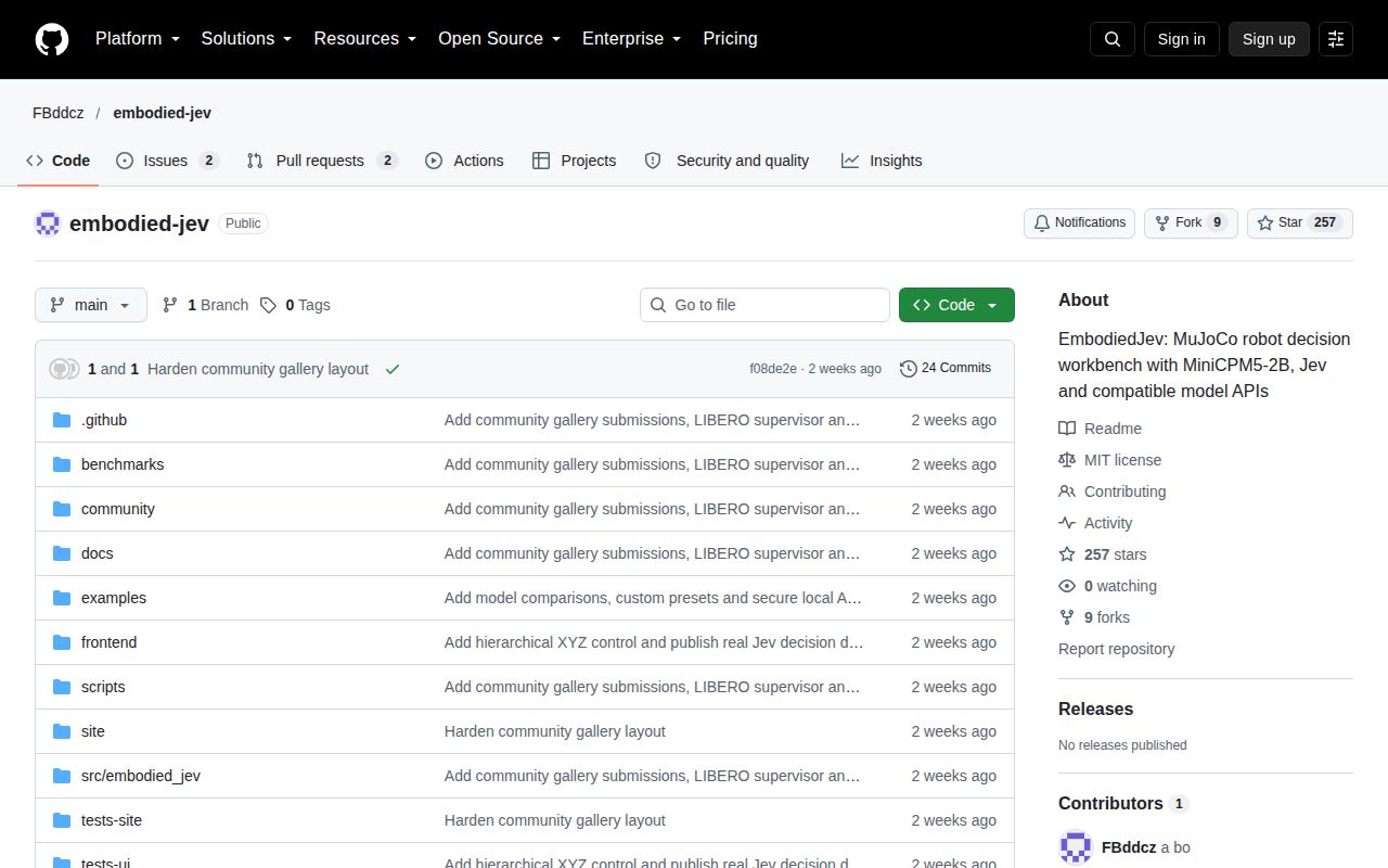 Screenshot of embodied-jev (github.com/FBddcz/embodied-jev)