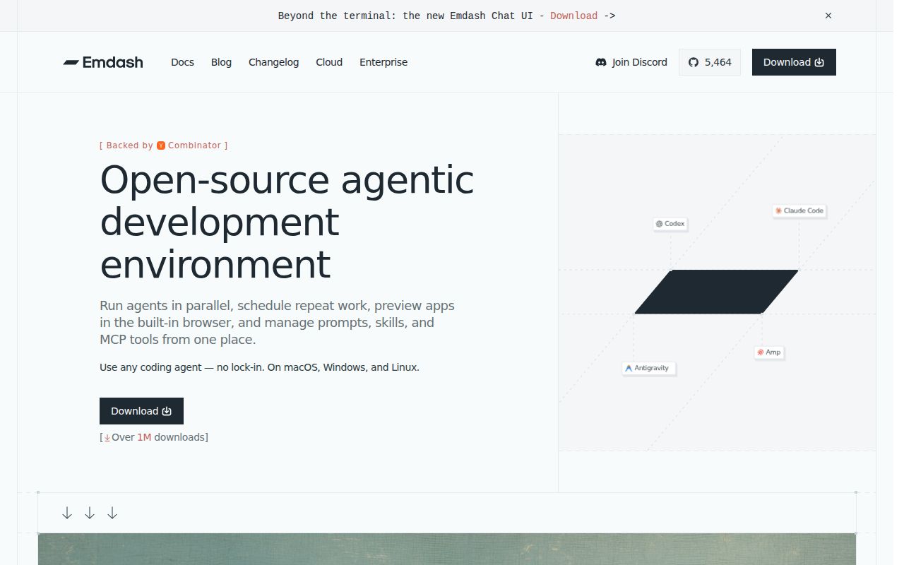 Screenshot of emdash (emdash.ai)