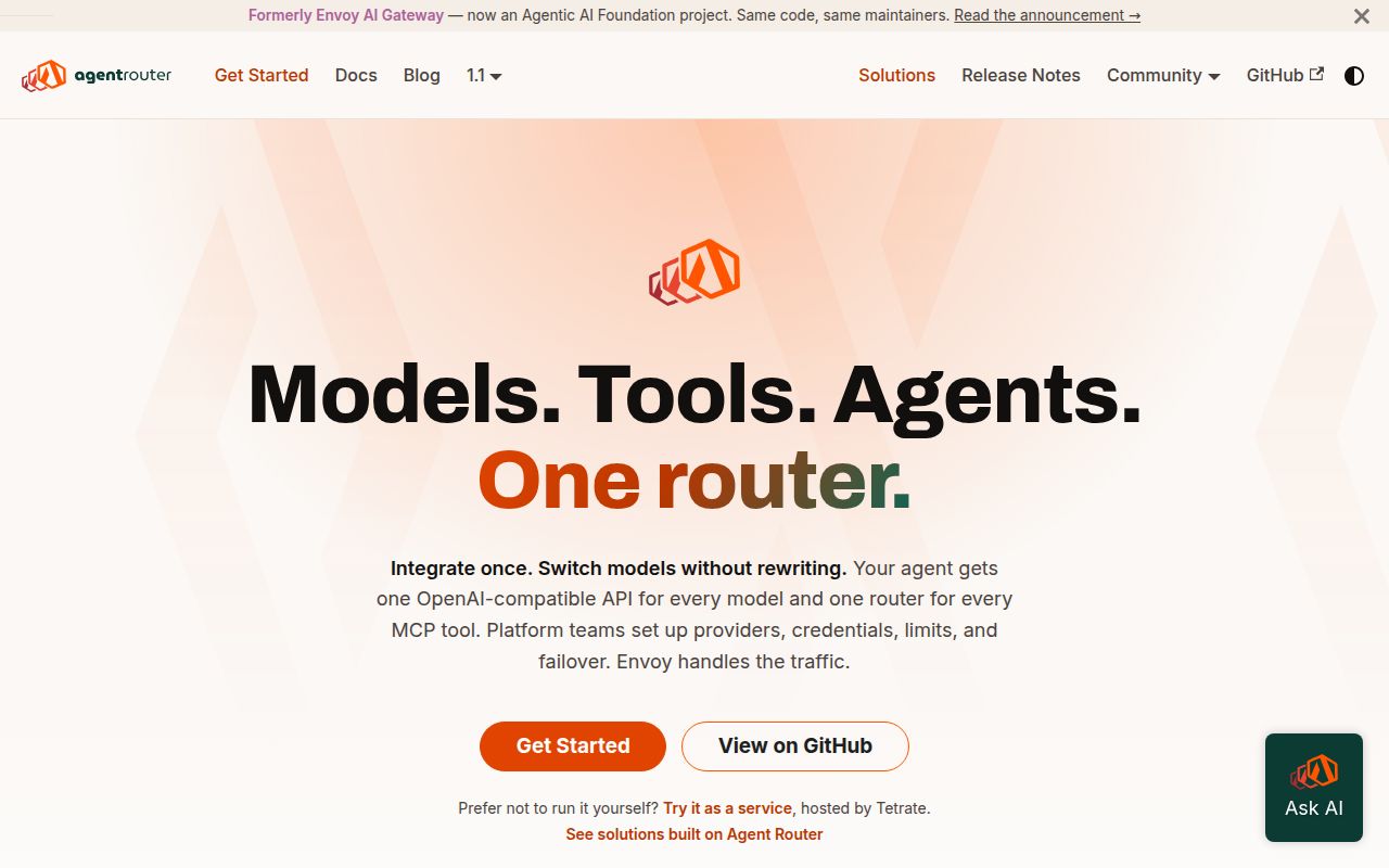 Screenshot of agent-router (theagentrouter.ai)