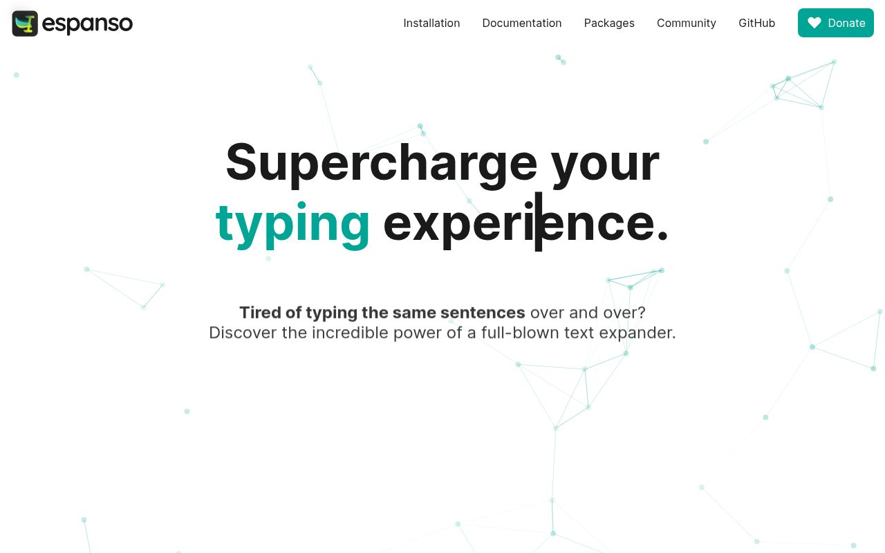 Screenshot of espanso (espanso.org)