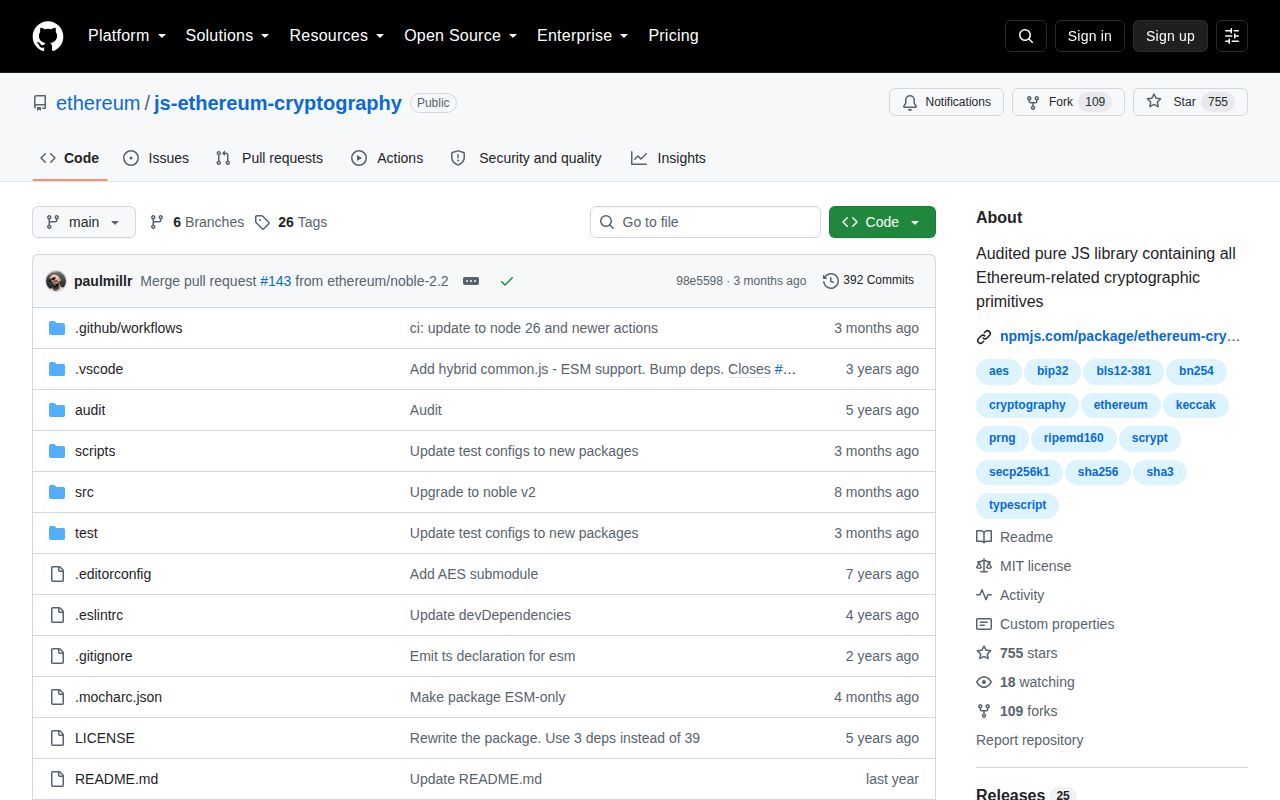 Screenshot of ethereum-cryptography documentation