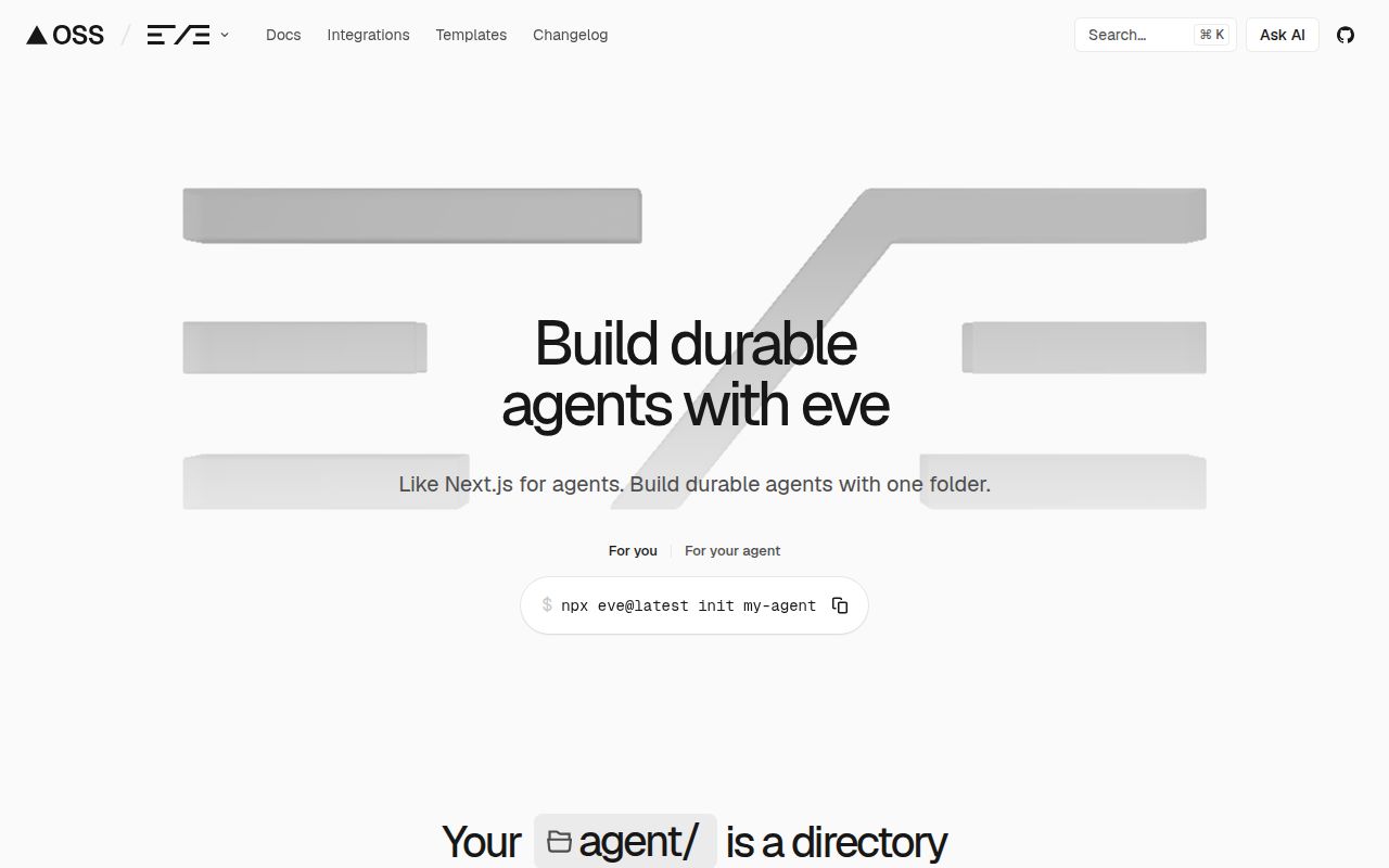 Screenshot of eve (eve.dev)