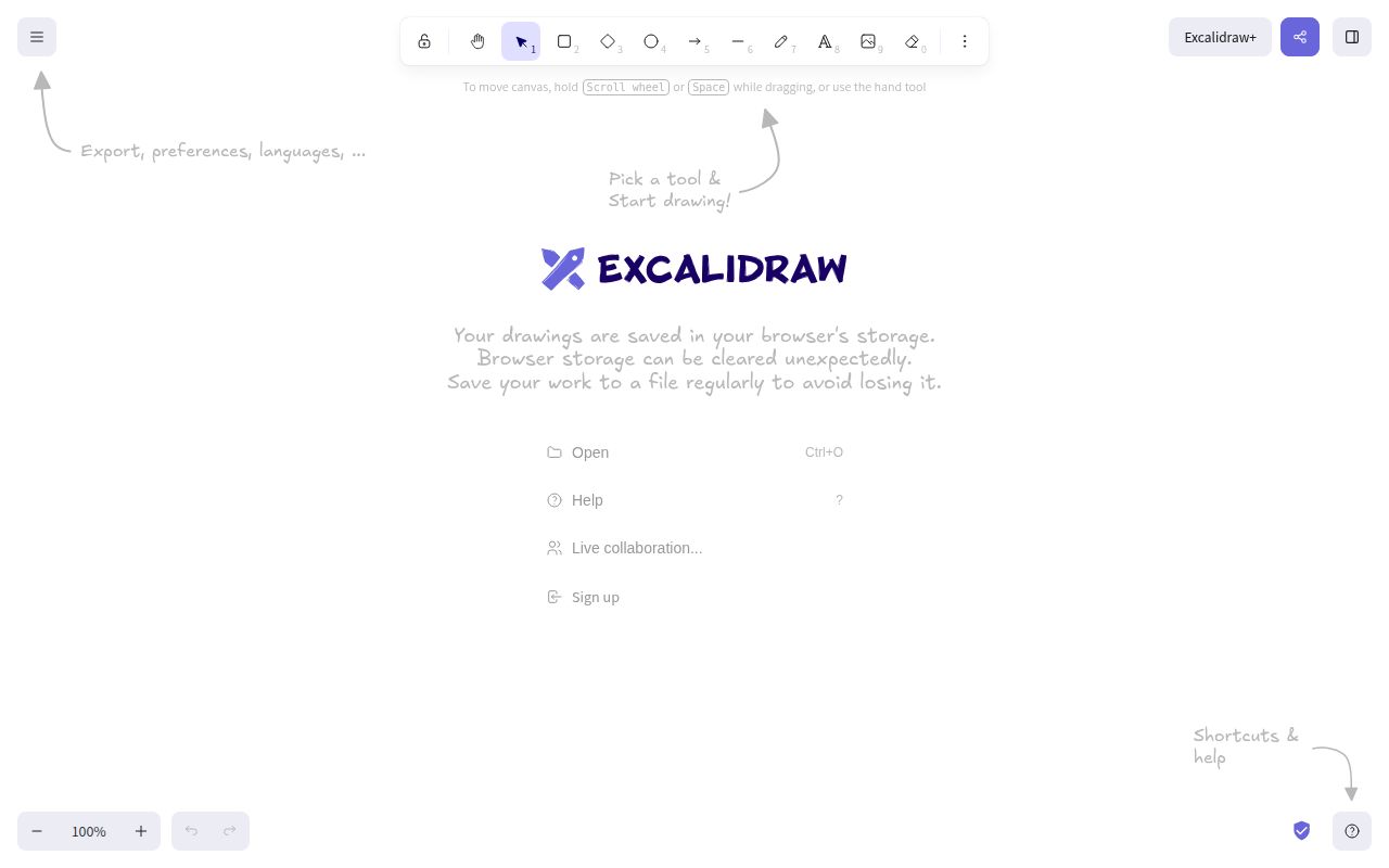 Screenshot of excalidraw (excalidraw.com)